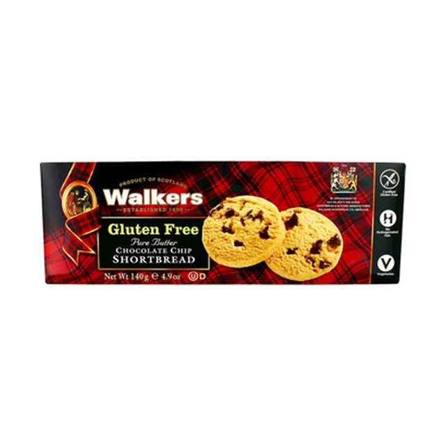 Walkers Gluten Free Chocolate Chip Shortbread 140 g - front of pack