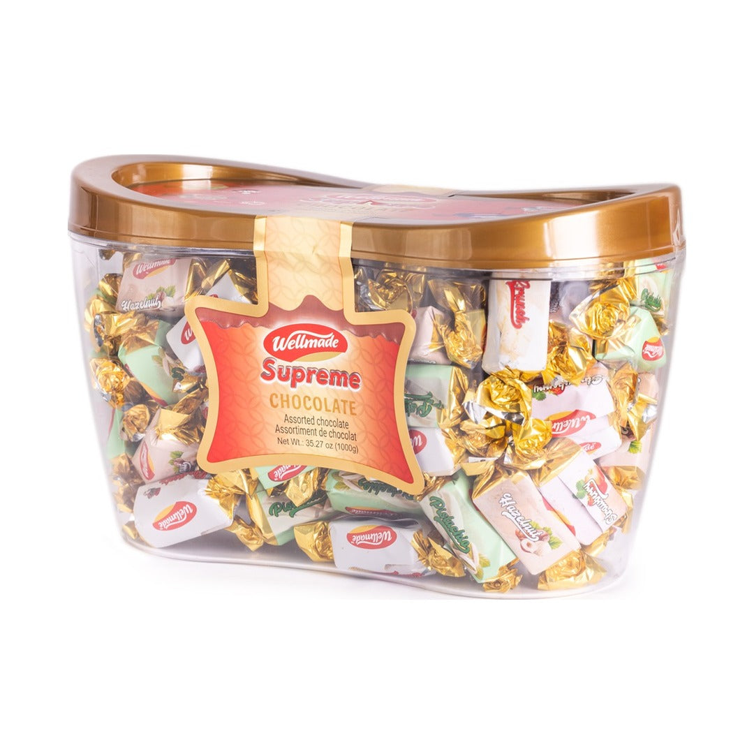 Wellmade Assorted Flavored Chocolate Supreme Oval 1 kg - front of pack