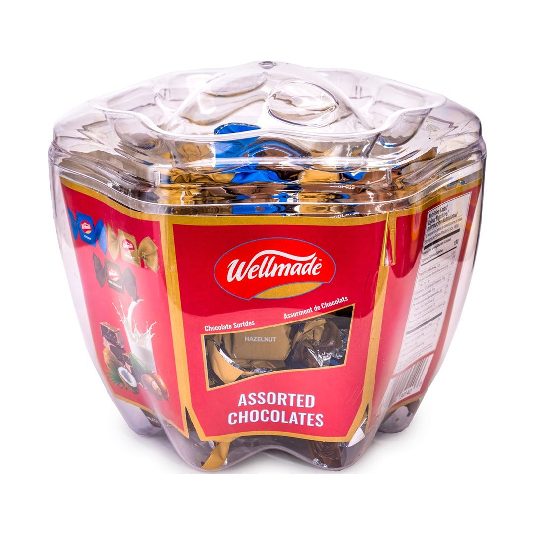 Wellmade Assorted Square Chocolates Drums 700 g - front of pack
