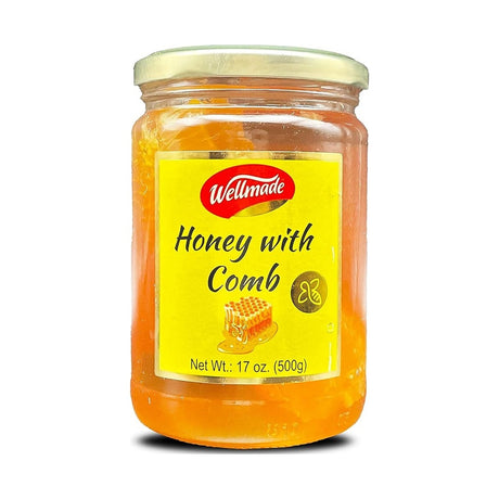 Wellmade Blossom Honey with Honeycomb 500 g - front of pack