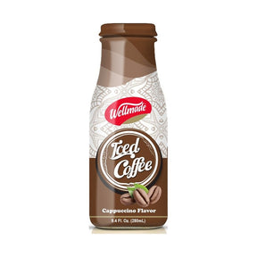 Wellmade Cappuccino Iced Coffee Drink 280 ml - front of pack