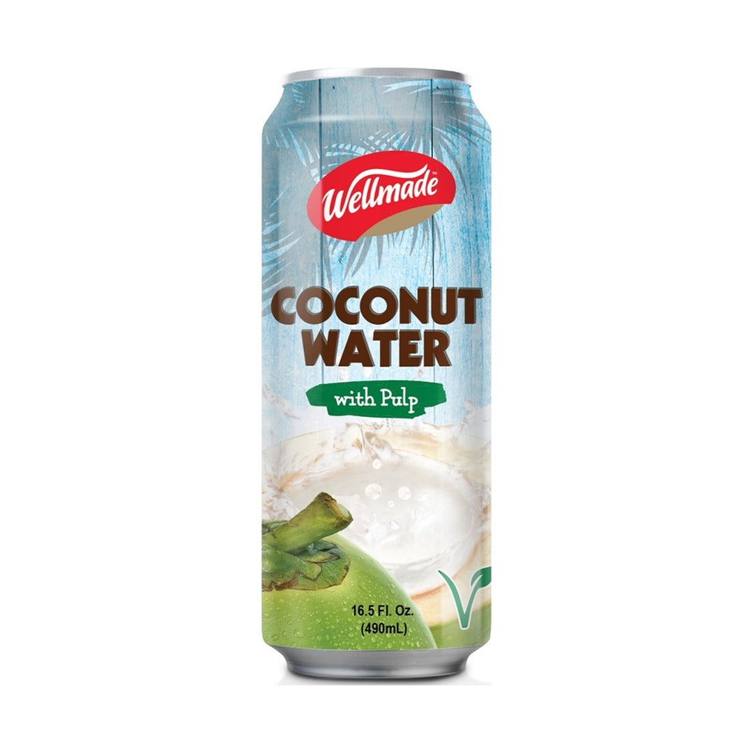 Wellmade Coconut Water with Pulp 490 ml - front of pack