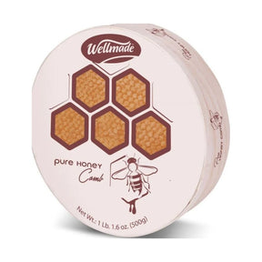 Wellmade Honeycomb in Wooden Round Package 500 g - front of pack