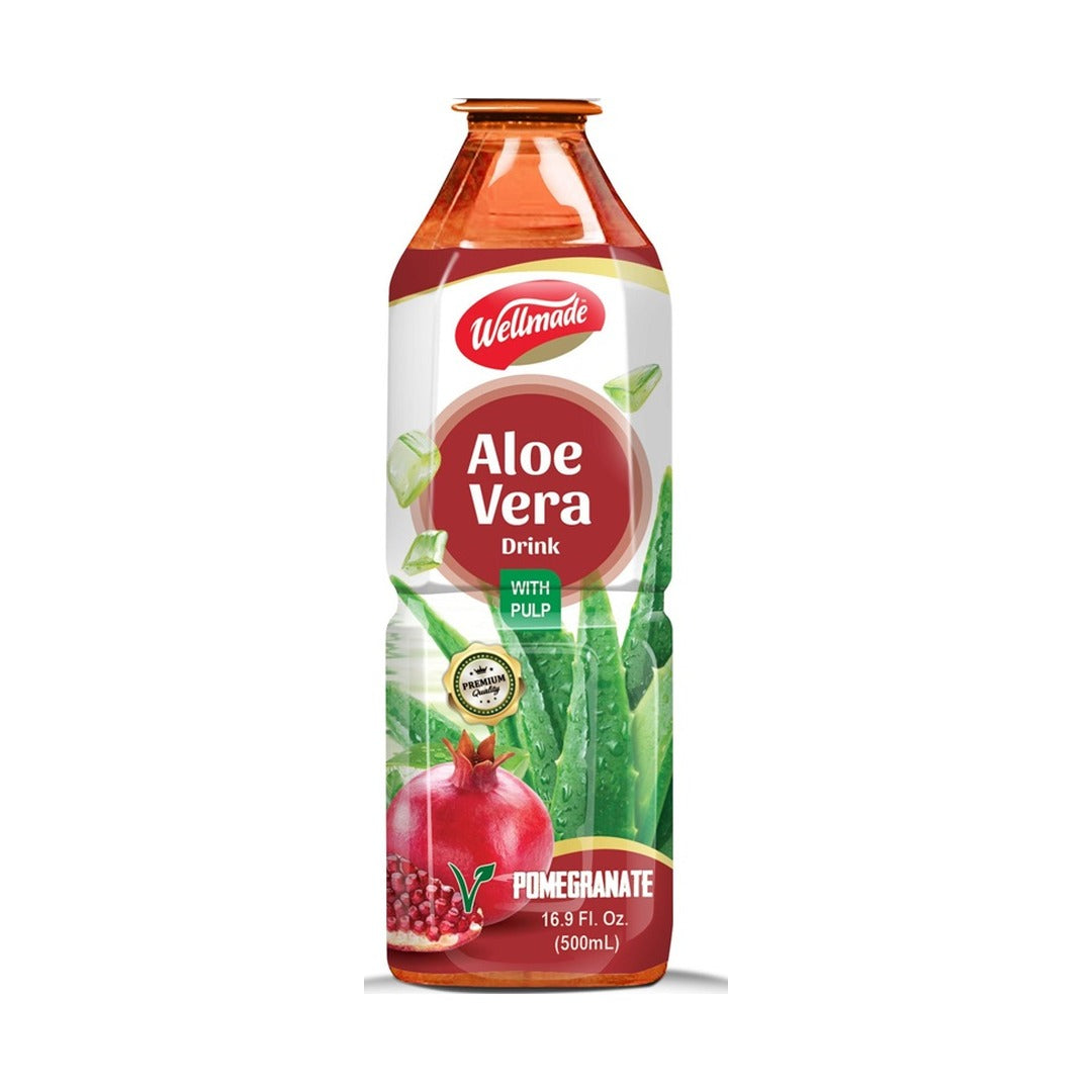 Wellmade Pomegranate Aloe Vera 500 ml - front of pack