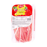 Wellmade Sour Gummy Strawberry Ropes Flat 200 g - front of pack