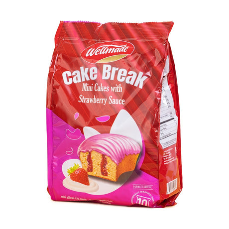 Wellmade Strawberry Cake Bite Quadro 160 g - front of pack
