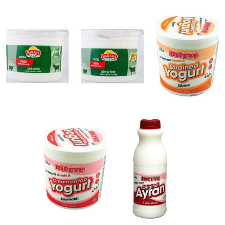 Yogurt & Labneh Box: Labneh, Za'atar Labneh, Yogurt and Ayran (6 items)
