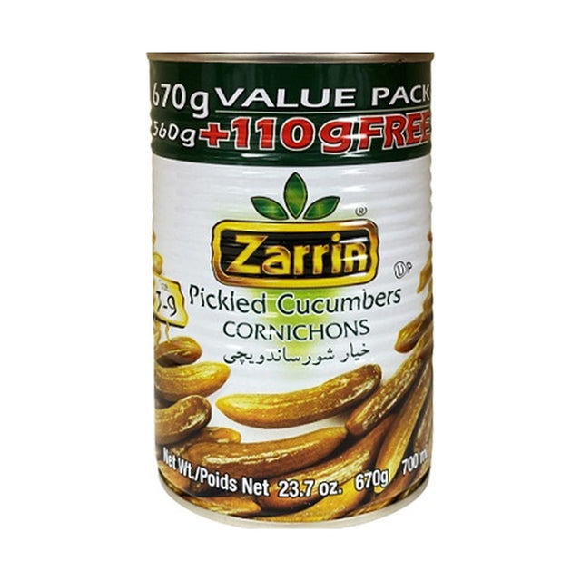 Zarrin Pickled Cucumbers in Brine 670 g - front of pack