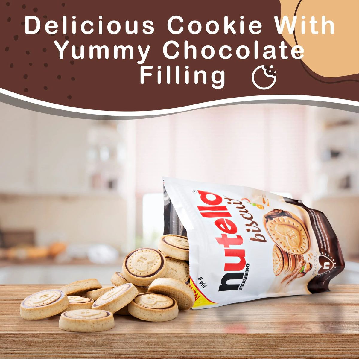 Nutella Biscuits Crunchy Cookies with Nutella Filling 10.7 oz 304g