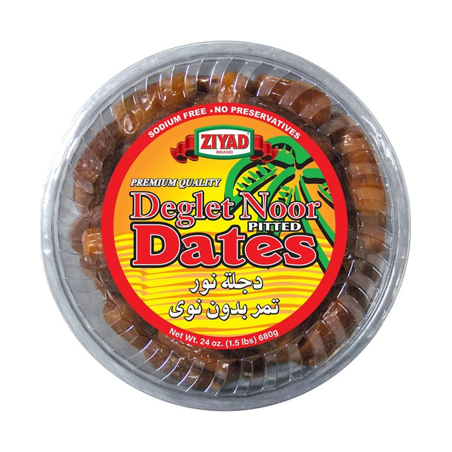 Ziyad Deglet Noor Pitted Date Tuns 680 g - front of pack