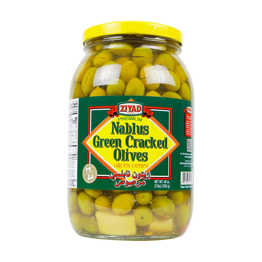 Ziyad Olives, Nablus Green Cracked 48 oz